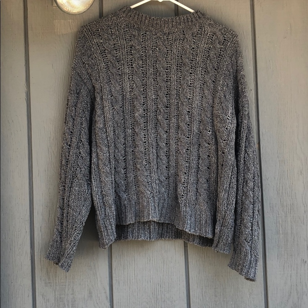 Gray cable knit sweater